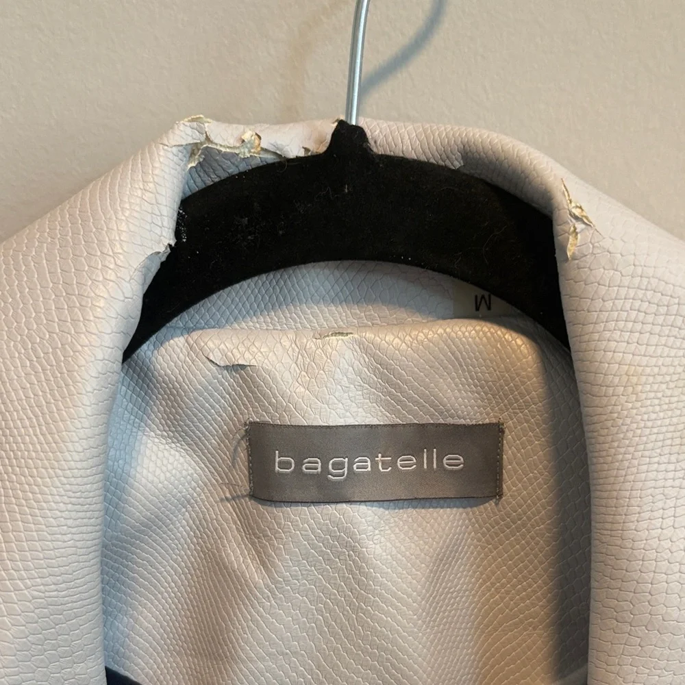 Bagatelle Light Gray Snakeskin Leather Jacket - Picture 9 of 9